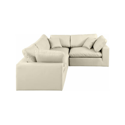 Comfy Cream Vegan Leather Modular Sectional
