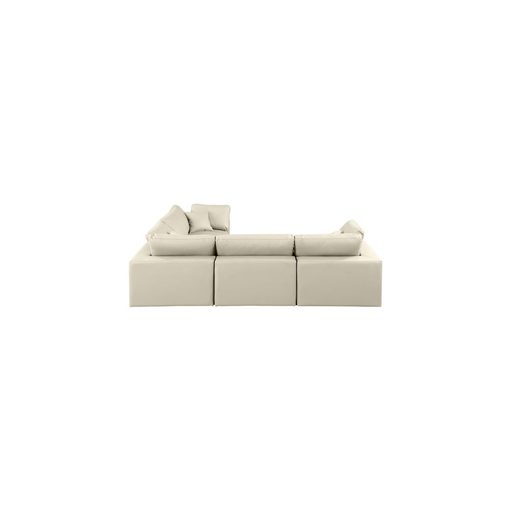 Comfy Cream Vegan Leather Modular Sectional