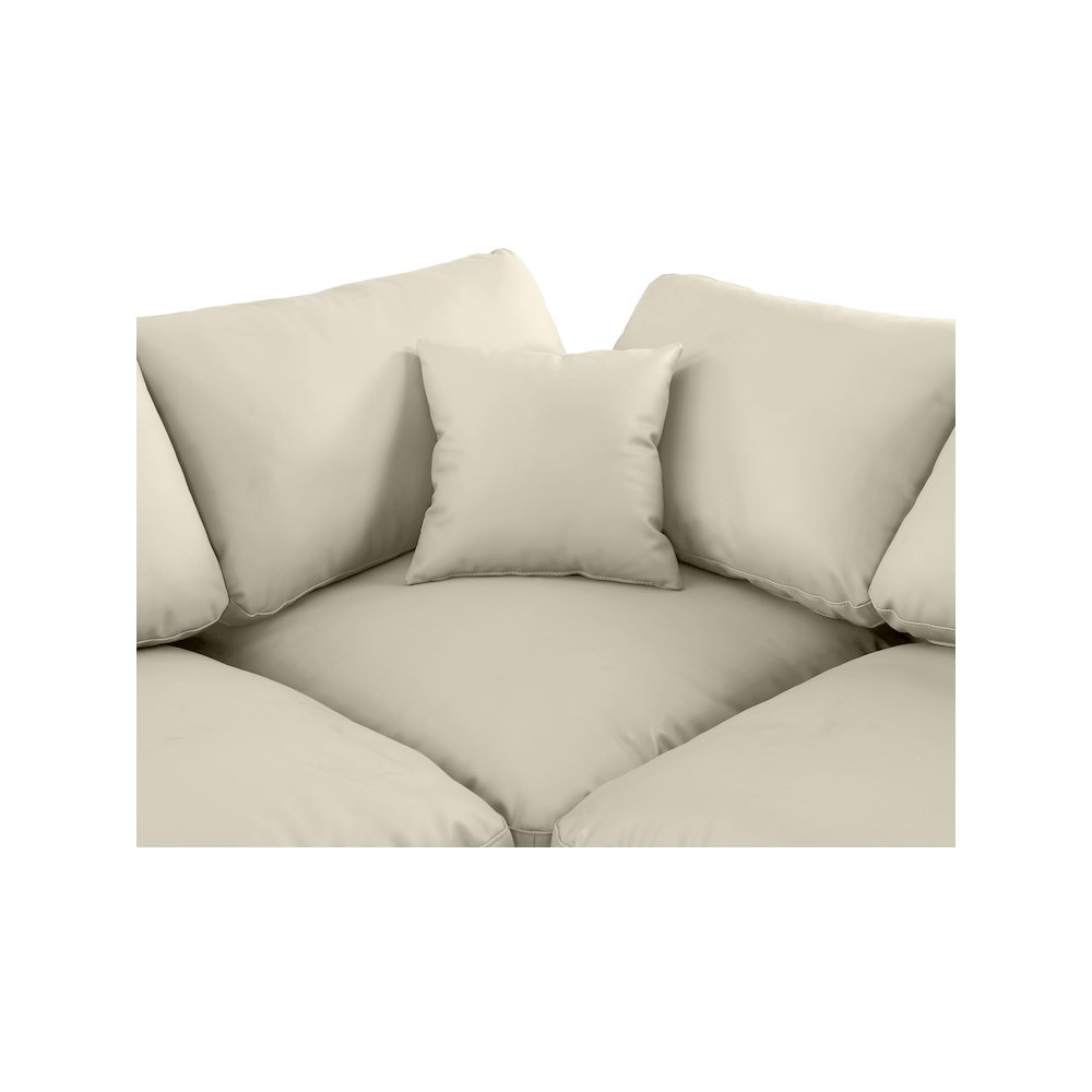 Comfy Cream Vegan Leather Modular Sectional