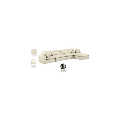 Comfy Cream Vegan Leather Modular Sectional