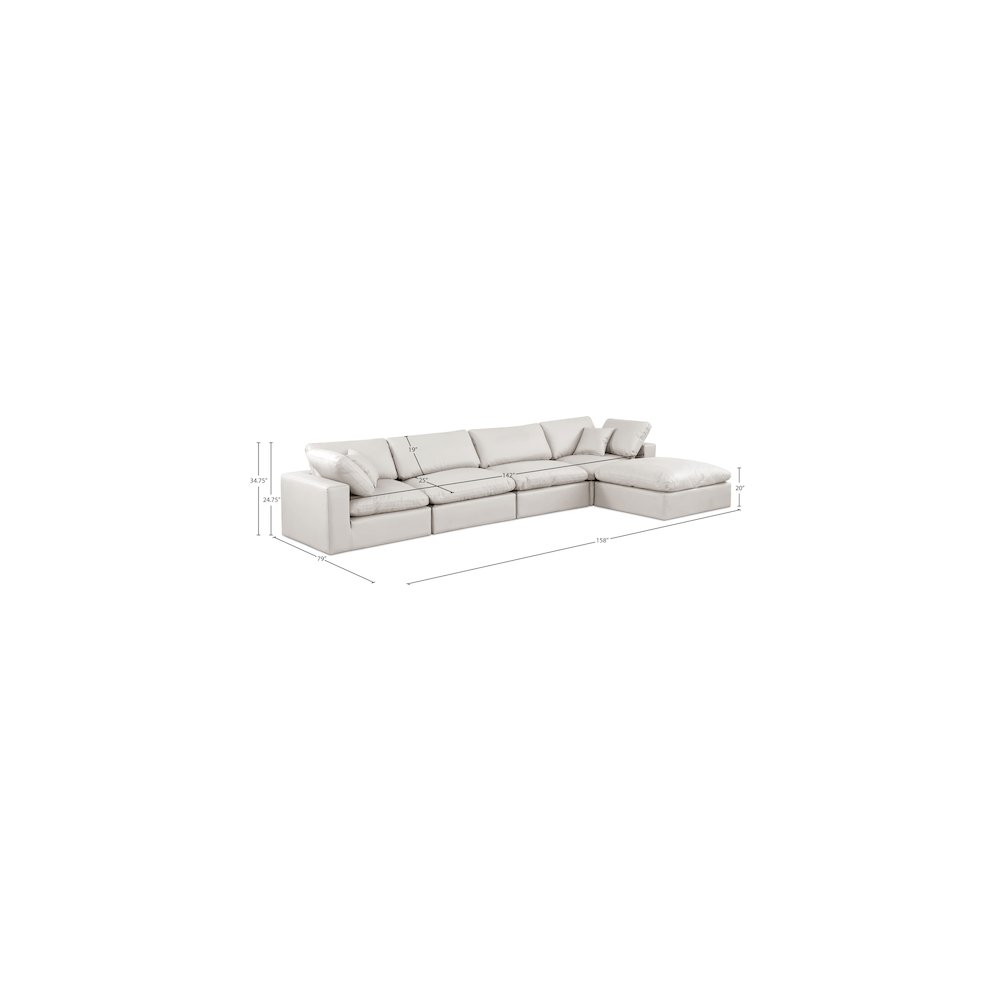 Comfy Cream Vegan Leather Modular Sectional