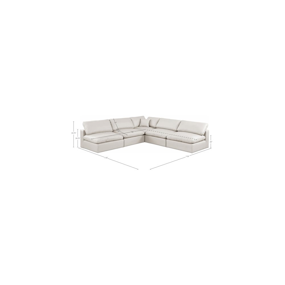 Comfy Cream Vegan Leather Modular Sectional