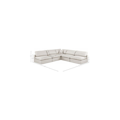 Comfy Cream Vegan Leather Modular Sectional