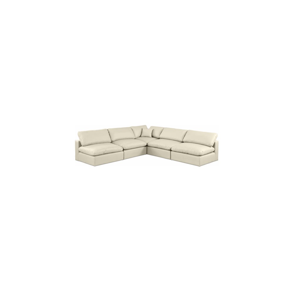 Comfy Cream Vegan Leather Modular Sectional