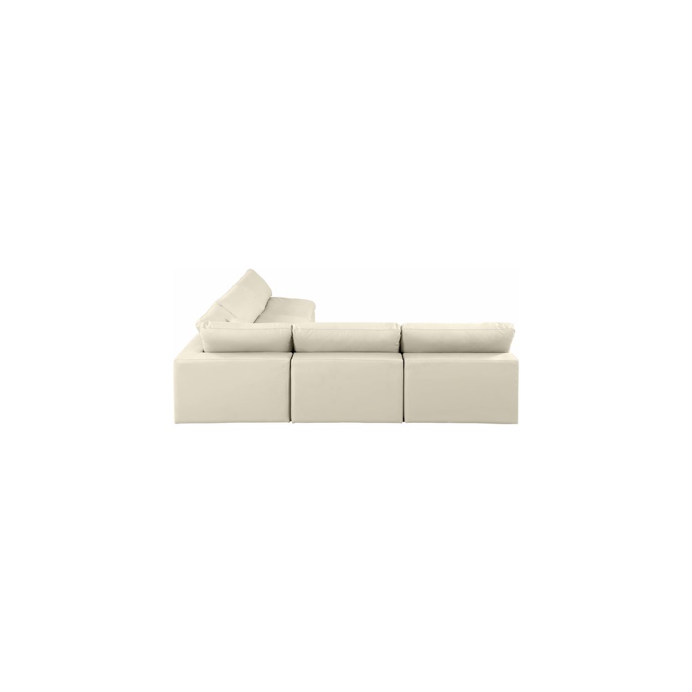 Comfy Cream Vegan Leather Modular Sectional