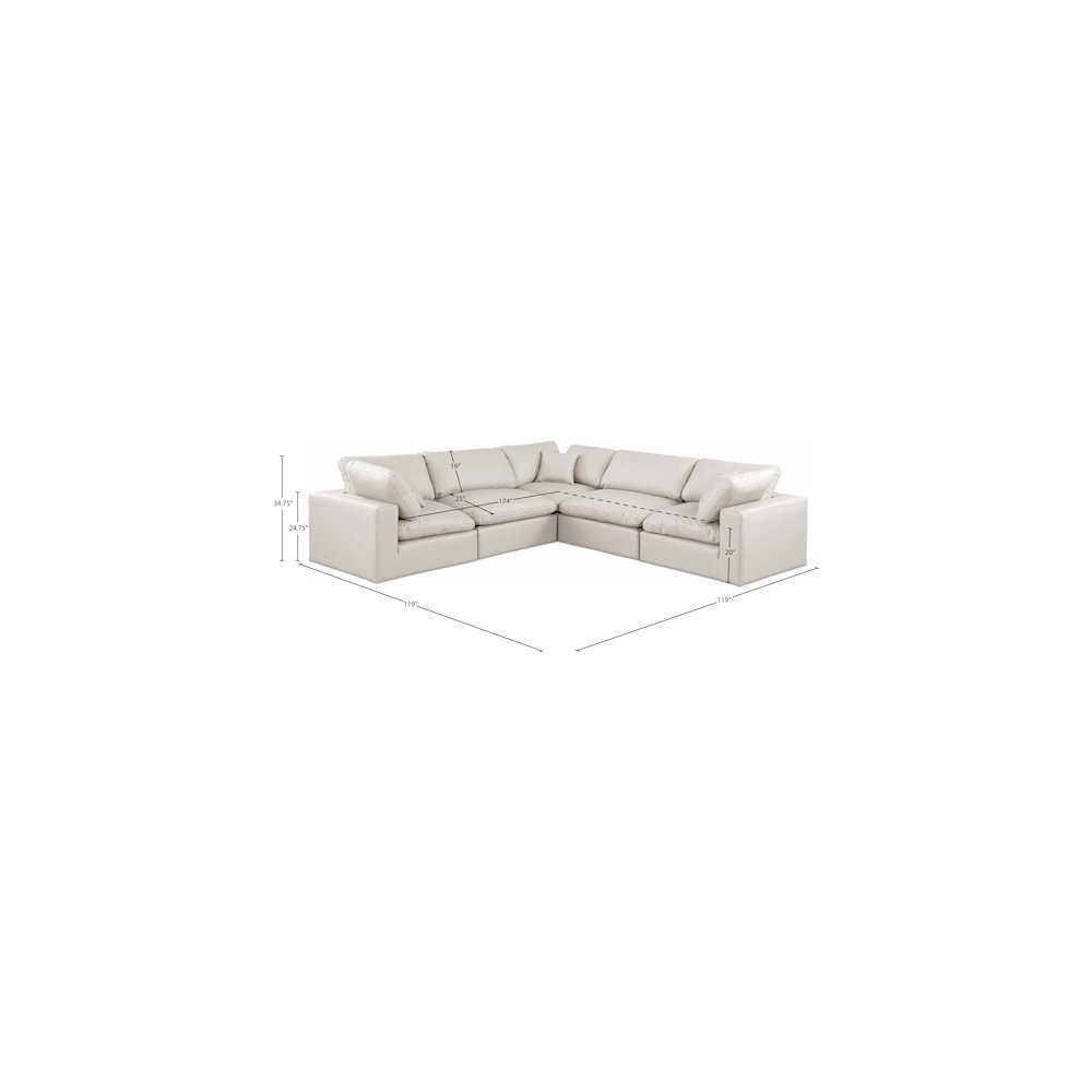 Comfy Cream Vegan Leather Modular Sectional