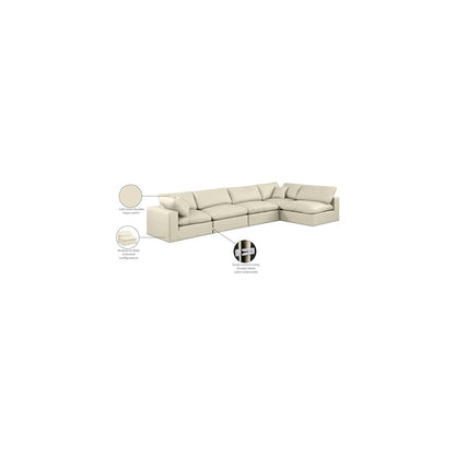 Comfy Cream Vegan Leather Modular Sectional
