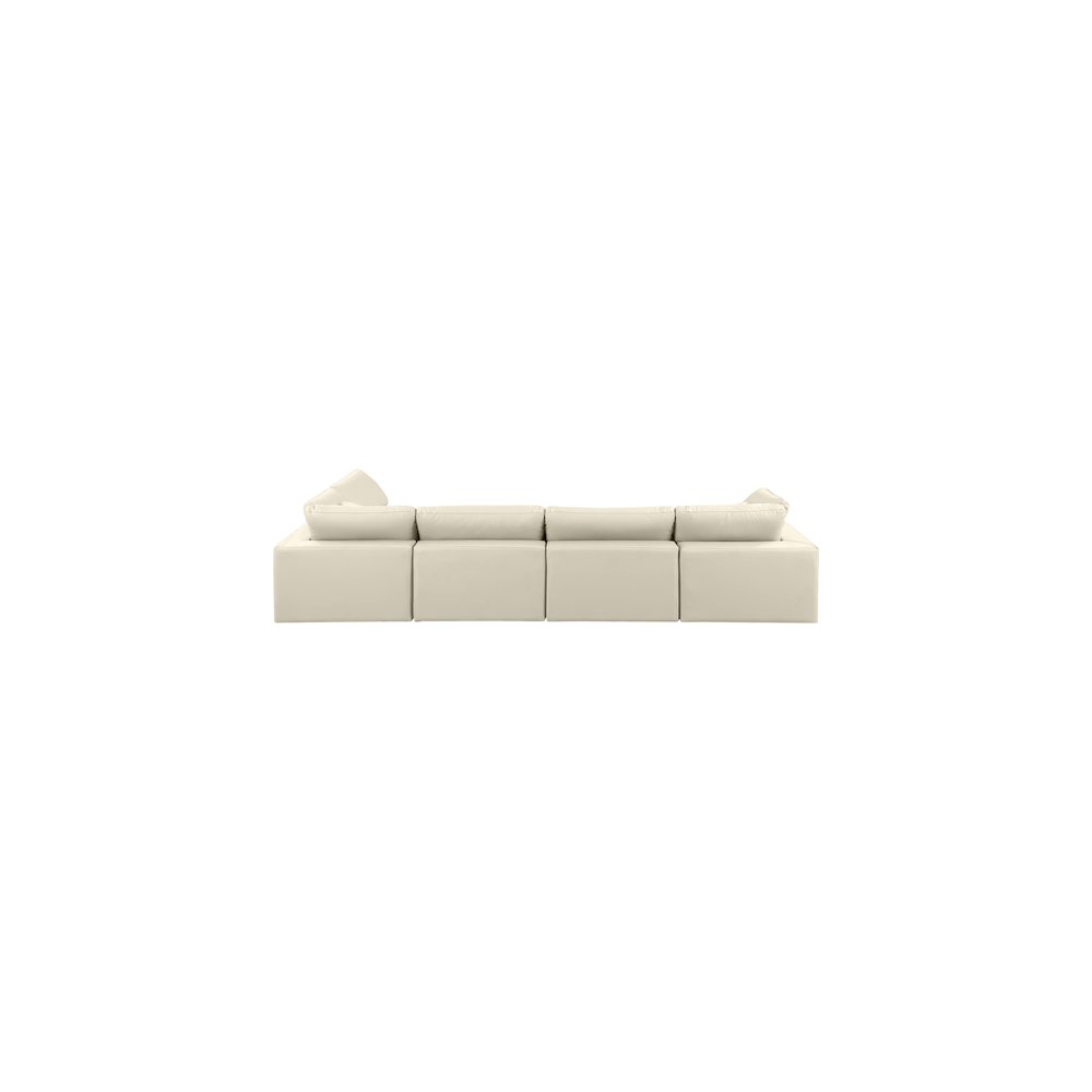 Comfy Cream Vegan Leather Modular Sectional