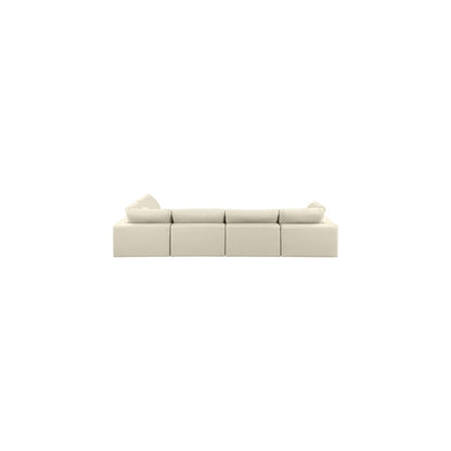 Comfy Cream Vegan Leather Modular Sectional