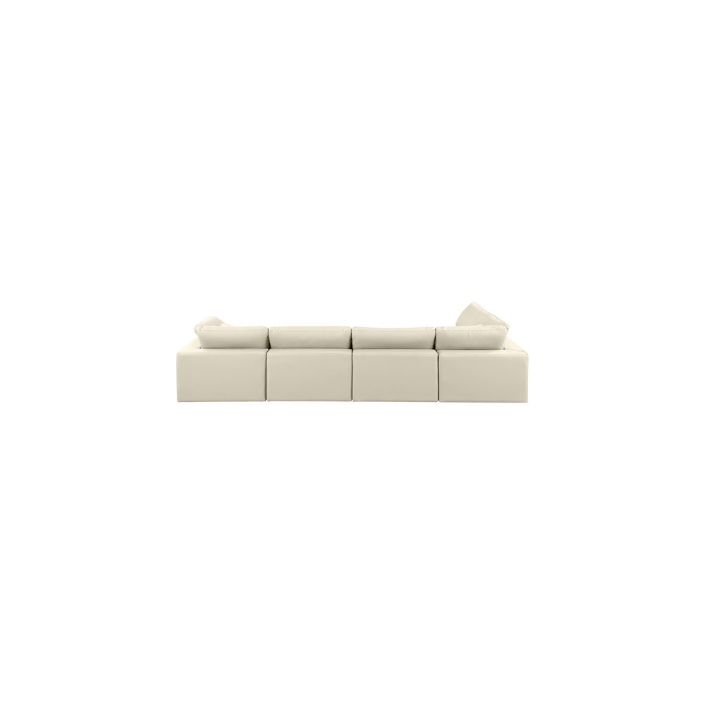 Comfy Cream Vegan Leather Modular Sectional