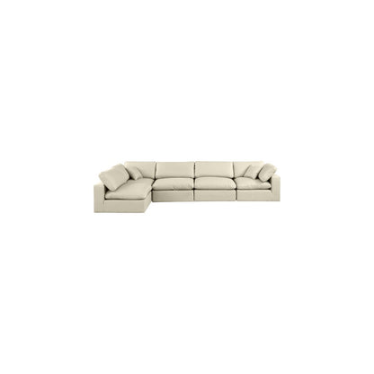 Comfy Cream Vegan Leather Modular Sectional