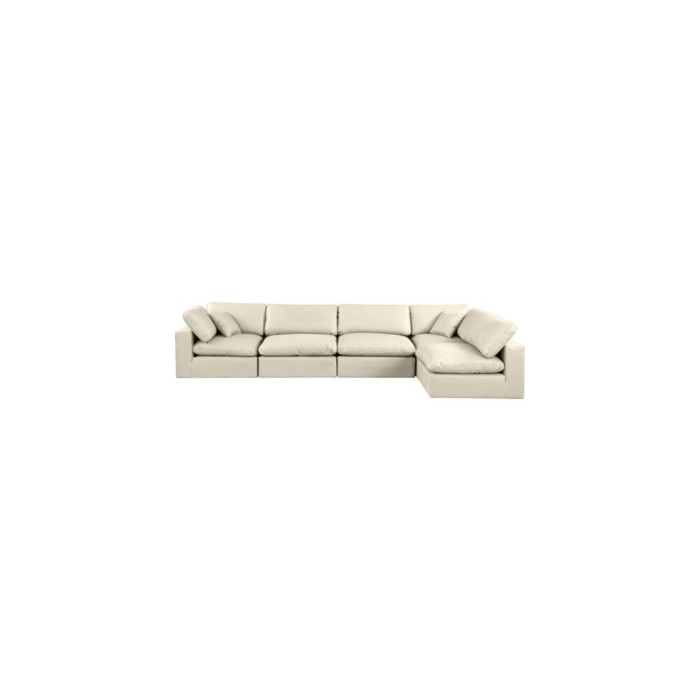 Comfy Cream Vegan Leather Modular Sectional
