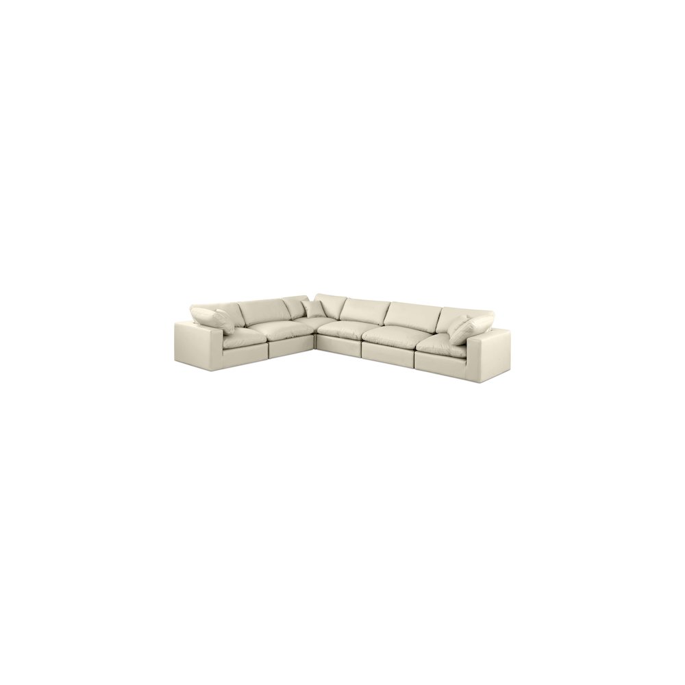Comfy Cream Vegan Leather Modular Sectional