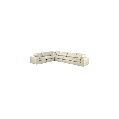 Comfy Cream Vegan Leather Modular Sectional