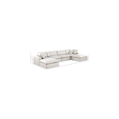 Comfy Cream Vegan Leather Modular Sectional