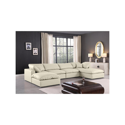 Comfy Cream Vegan Leather Modular Sectional