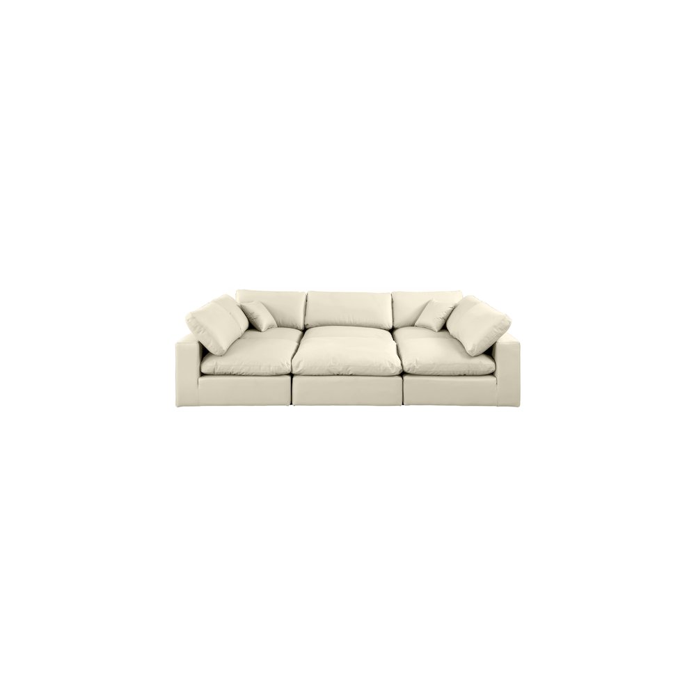 Comfy Cream Vegan Leather Modular Sectional