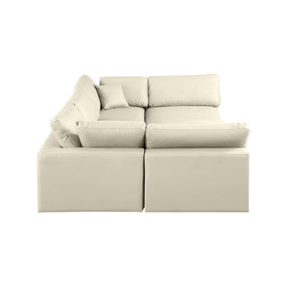 Comfy Cream Vegan Leather Modular Sectional