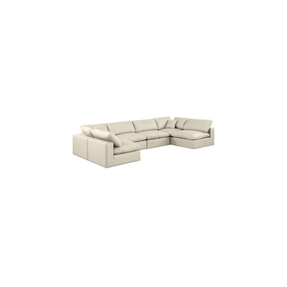 Comfy Cream Vegan Leather Modular Sectional