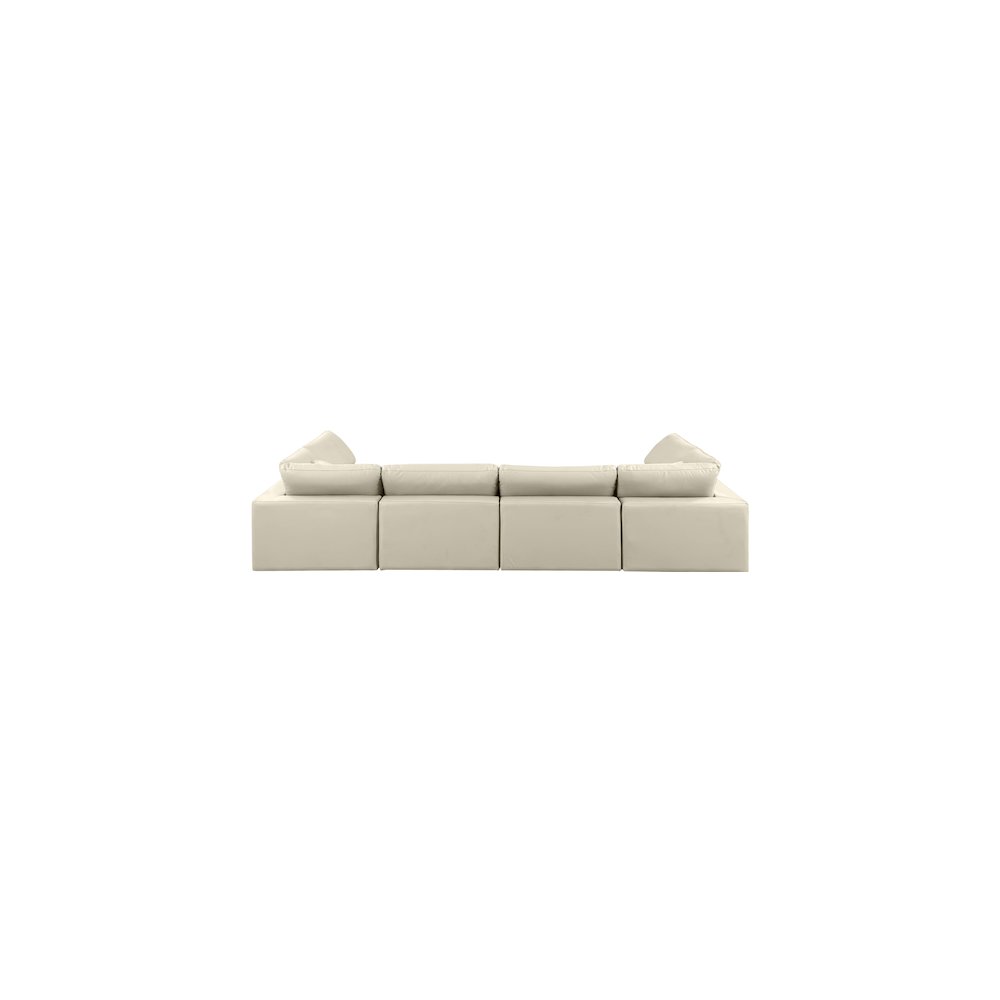 Comfy Cream Vegan Leather Modular Sectional