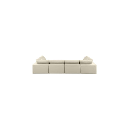 Comfy Cream Vegan Leather Modular Sectional