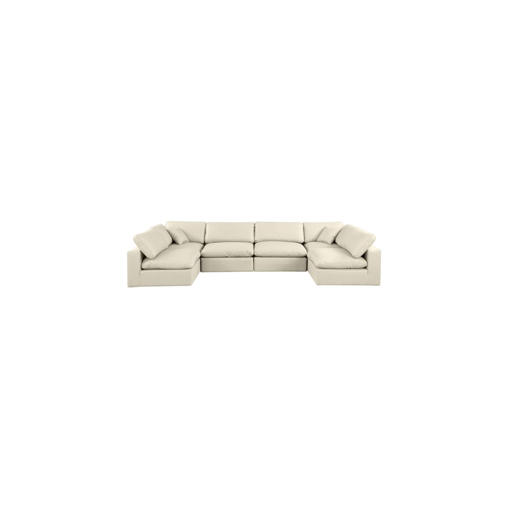 Comfy Cream Vegan Leather Modular Sectional