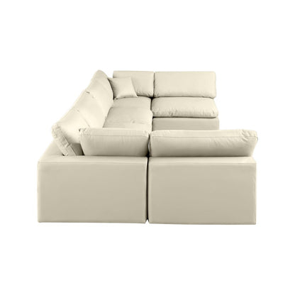 Comfy Cream Vegan Leather Modular Sectional