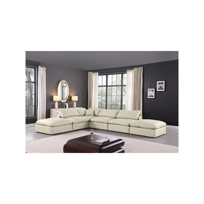 Comfy Cream Vegan Leather Modular Sectional
