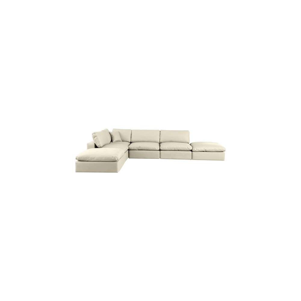 Comfy Cream Vegan Leather Modular Sectional