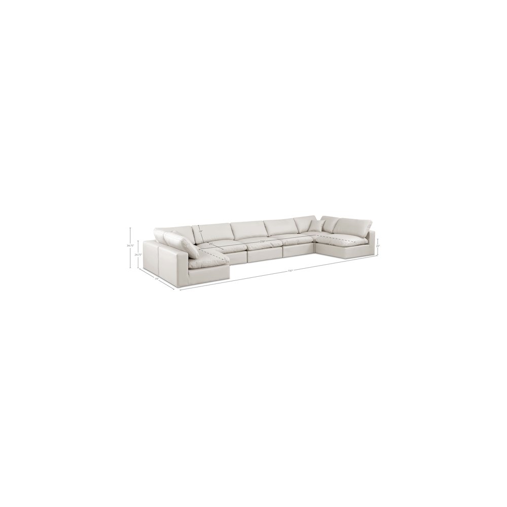 Comfy Cream Vegan Leather Modular Sectional