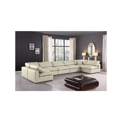 Comfy Cream Vegan Leather Modular Sectional
