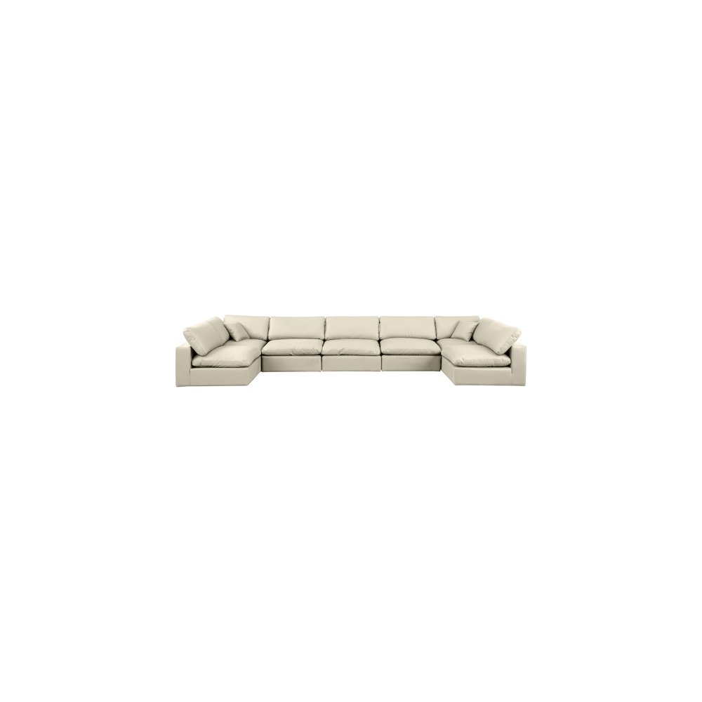 Comfy Cream Vegan Leather Modular Sectional