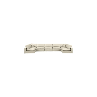 Comfy Cream Vegan Leather Modular Sectional