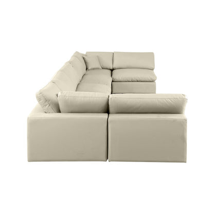 Comfy Cream Vegan Leather Modular Sectional