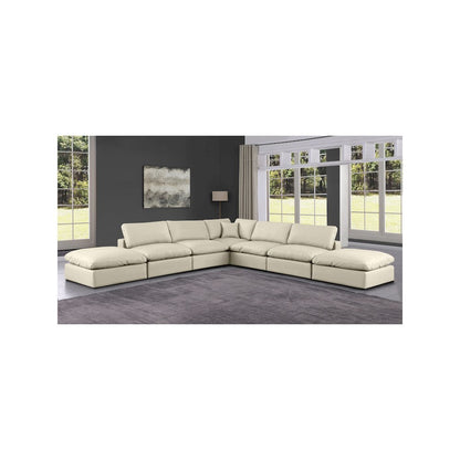 Comfy Cream Vegan Leather Modular Sectional