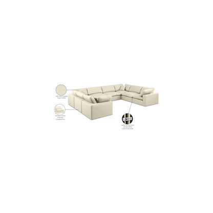 Comfy Cream Vegan Leather Modular Sectional