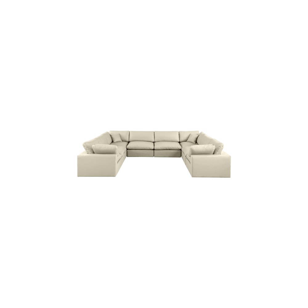 Comfy Cream Vegan Leather Modular Sectional