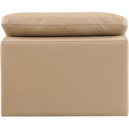 Comfy Tan Vegan Leather Modular Armless Chair