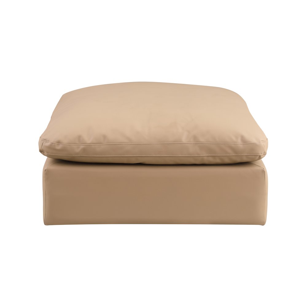 Comfy Tan Vegan Leather Modular Ottoman