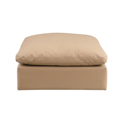 Comfy Tan Vegan Leather Modular Ottoman