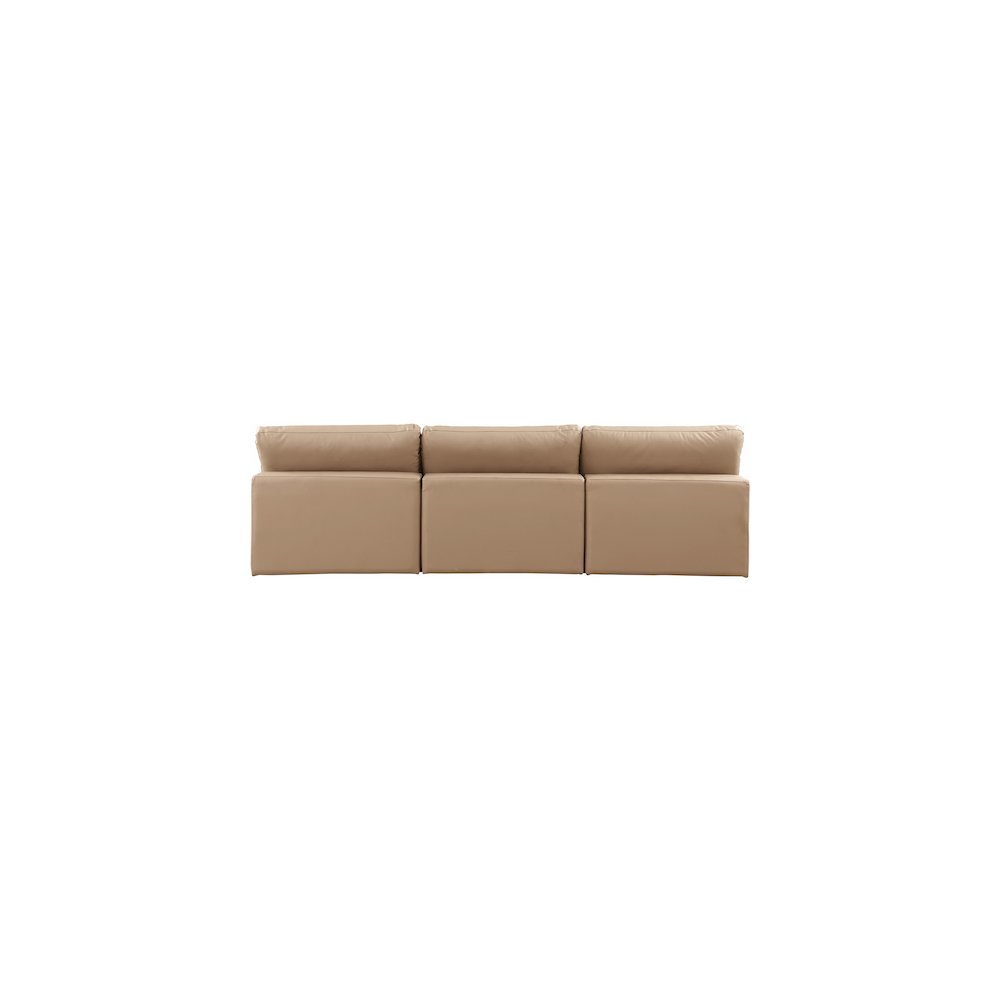 Comfy Tan Vegan Leather Modular Sofa