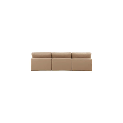 Comfy Tan Vegan Leather Modular Sofa