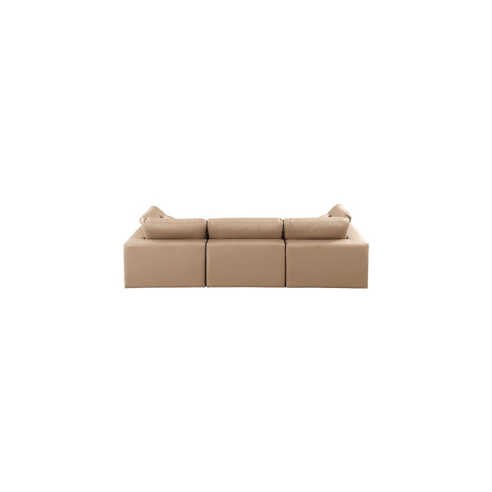 Comfy Tan Vegan Leather Modular Sofa