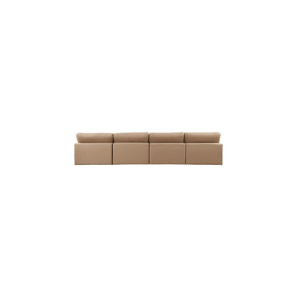Comfy Tan Vegan Leather Modular Sofa