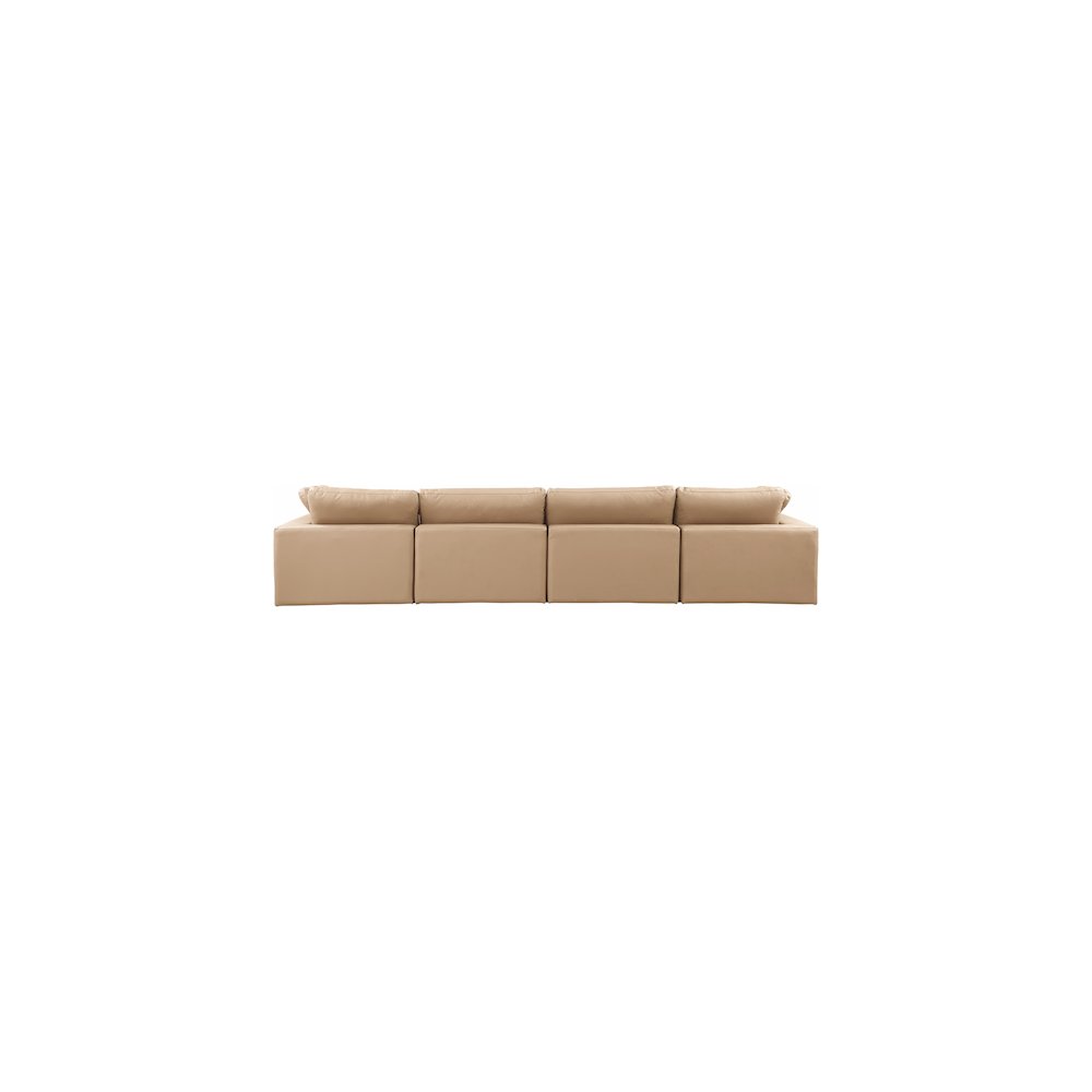 Comfy Tan Vegan Leather Modular Sofa