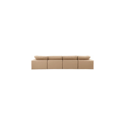Comfy Tan Vegan Leather Modular Sofa
