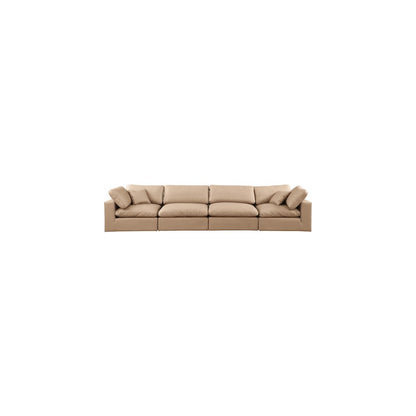 Comfy Tan Vegan Leather Modular Sofa