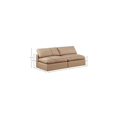 Comfy Tan Vegan Leather Modular Sofa