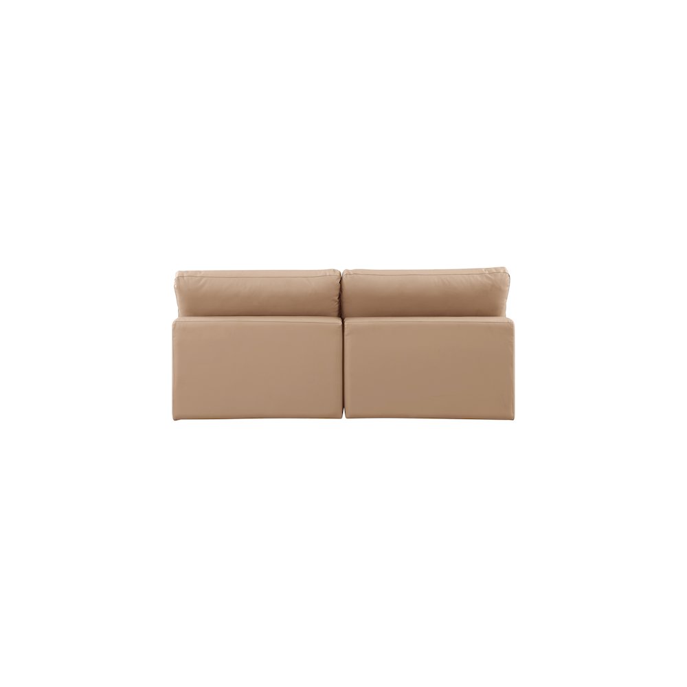 Comfy Tan Vegan Leather Modular Sofa
