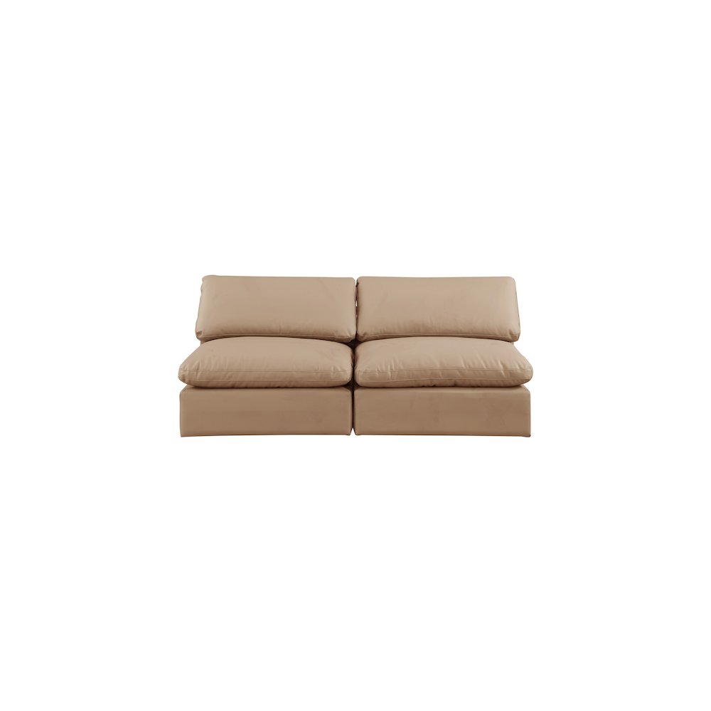 Comfy Tan Vegan Leather Modular Sofa
